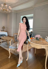 Sleeveless Round Neck Cut-Out Midi Dress